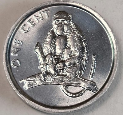 2003 Cook Islands One Cent Coin  MONKEY   Animal Series ~ Unc Elizabeth II