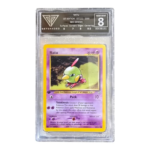 Pokémon TCG Natu Neo Genesis 67/111 GET GRADED - GRADE 8 - Picture 1 of 2