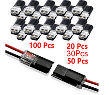 100pcs Double-Wire Plug-in Connector, Cable Clamp with Locking Buckle, AWG 18-22