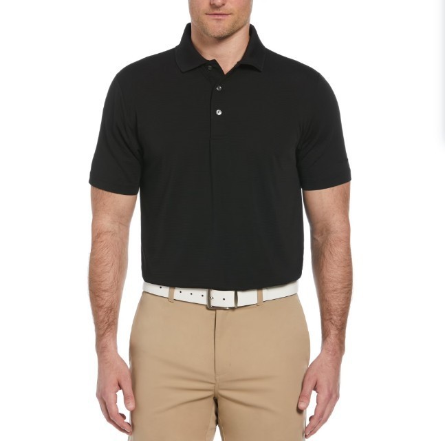Ben Hogan Mens Performance Easy Care Black Short Sleeve Polo Shirt-LARGE