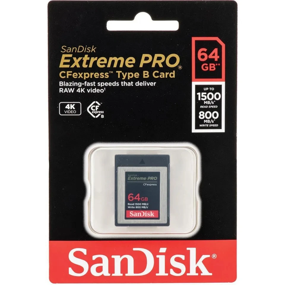 Japan NEW SanDisk Extreme PRO 64GB CFexpress Type-B 1500/800MB/s Memory Card - Image 4 of 4