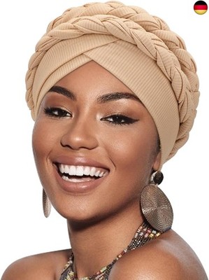 DRESHOW Afrikanischer Damen Turban Doppelt Geflecht Kopfbedeckung Kopftücher 