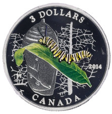 Canada: 2014 $3 Caterpillar - Silver - KM-1639, PCGS PR 69 DCAM, Mintage 5,827