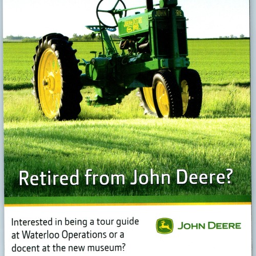 2012 John Deere Waterloo IA Museum Docent Flyer Waterloo Operations GP Tractor