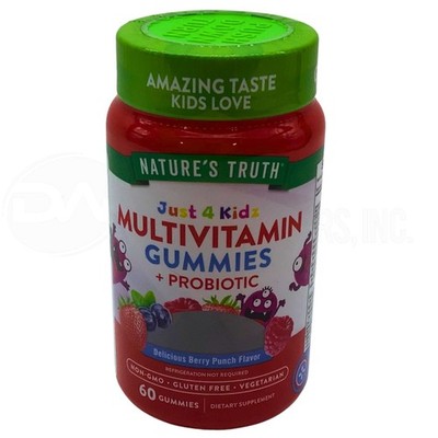 Nature s Truth Just 4 Kidz Multivitamin Gummies + Probiotic 60 Count New 03/2026