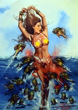 Kelly Brook / Rick Melton Signed & Mounted Fine Art Print