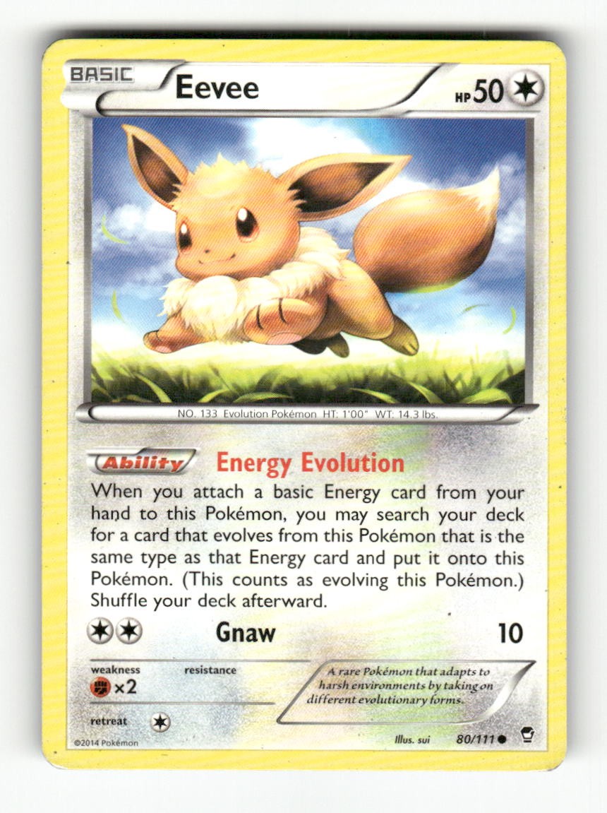 Eevee 80/111 Common Furious Fists Pokemon Moderately Played sui