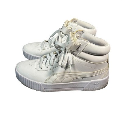 Puma Carina Mid Womens 8.5 White High Top Platform Sneakers Shoes