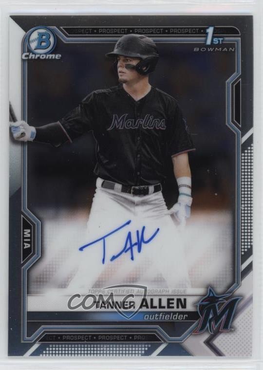 2021 Bowman Draft Chrome Draft Pick Auto Tanner Allen #CDA-TA Auto 3hd