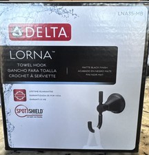 Delta Lorna J-Hook Wall Mounted Double Robe/Towel Hook Matte Black