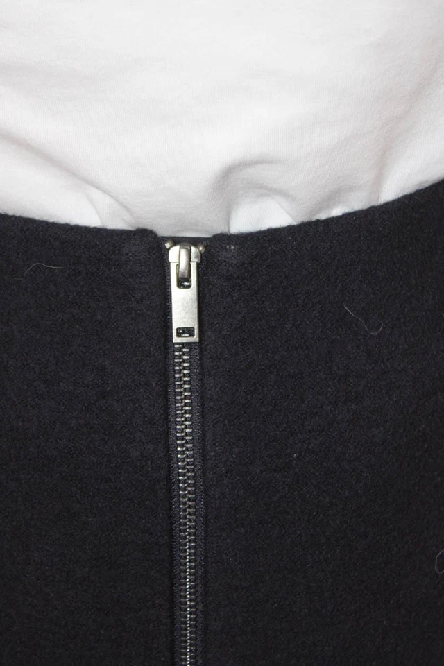 COS Womens Lined Wool Two Pocket Zip Up Mid-Calf A-Line Skirt Navy Size 2 - Image 4 of 4