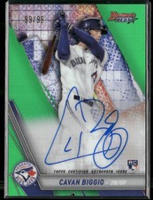 2019 Bowman's Best  #B19-CB  Cavan Biggio Auto Green  99/99 ( RC) Auto