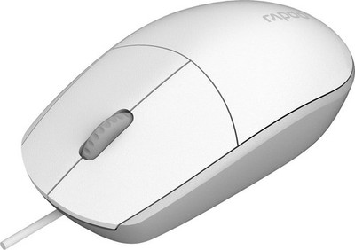 RAPOO N100.BLK Wired Mouse- Optische USB-Maus für PC & Laptop, Weiß