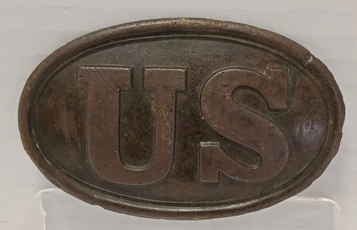 Civil War Lead Backed Brass Cartridge Box Plate Civil War Relic