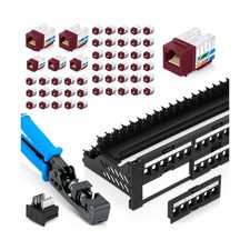 Bundle   4 Items: 48 Port Keystone Patch Panel 2-Pack  90  Angled