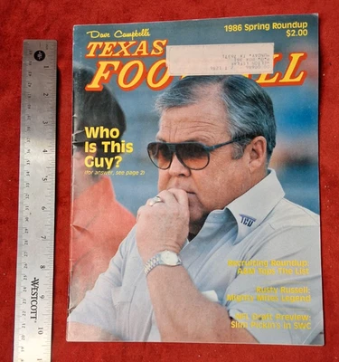 Vintage 1986 Dave Campbell’s Texas Football Magazine Spring Roundup - TCU Cover - Image 1 of 3