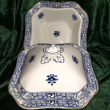 Woods Ware OGONTZ Wood & Sons England 2 Square Vegetable Bowls With 1 Lid