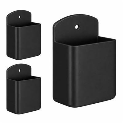 3 Pcs Remote Control Holder Wall Mount Self Adhesive Remote Holder TV Black