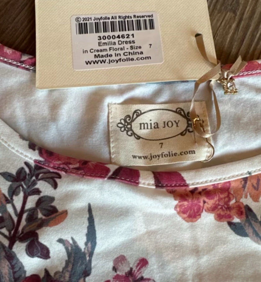 NUEVO CON ETIQUETAS Mia Joy by Joyfilm VESTIDO EMILIA EN CREMA FLORAL TALLA 7 Foto 3 de 4