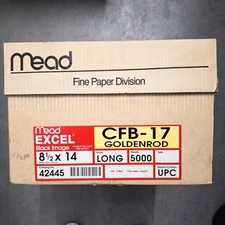Mead Excel Goldenrod Carbonless Paper 8.5” X 14” Inch CFB-17 - 10 Reams