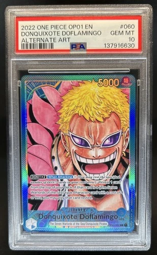 2022 One Piece Romance Dawn Donquixote Doflamingo Alternate Art #OP01-060 PSA 10
