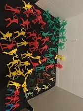 Vintage Cowboys and Indians Plastic Toy Figures 47 Large, 10 Small, 3 Swivel Hip