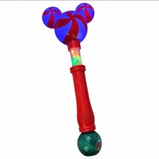 Disney Mickey Mouse Peppermint Christmas Bubble Wand Light Up Tested Working