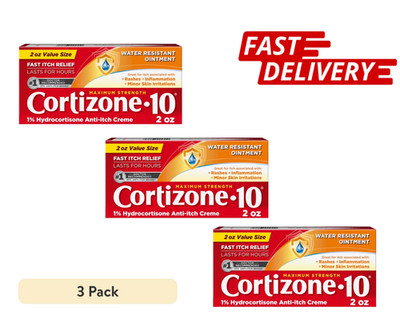 Cortizone-10 Maximum Strength Water Resistant Itch Relief Ointment 3-Pk