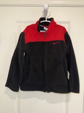 Children  s Size 6 Nike Black and Red Zip Fleece Jacket with Pockets