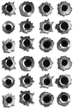 4x8 Bullet Hole Sticker Sheet Gun Shot Decal Realistic Car Truck Window Vinyl