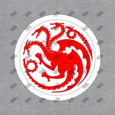 Red Three Headed Dragon Vinyl Sticker Fantasy Decal for Laptops, 897151