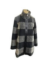 NEW Women s Pendleton Wool Blend Zip Front Walker Coat - Tan/ Black - Size Small