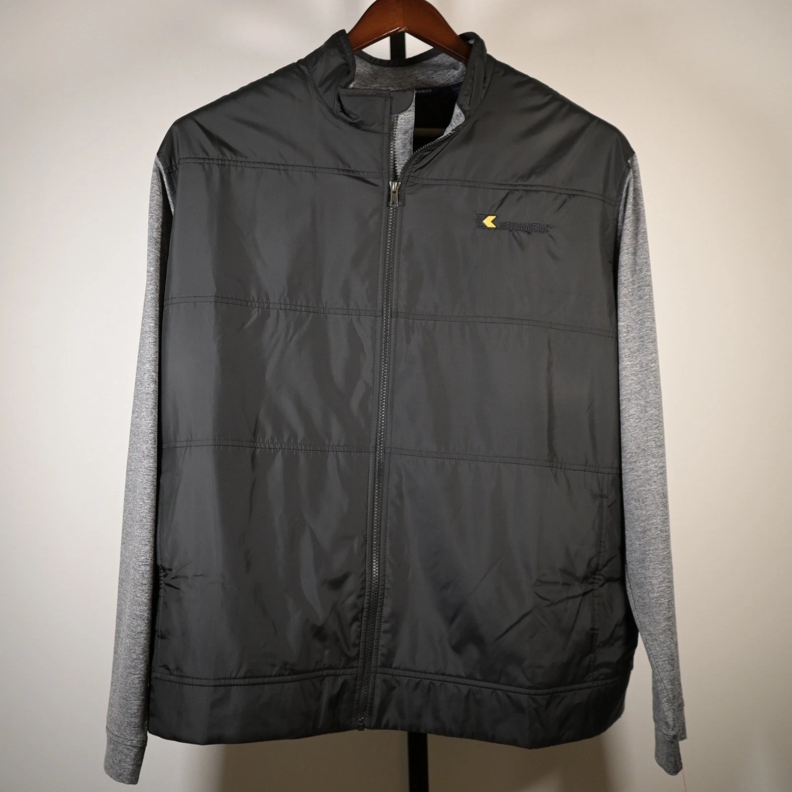 Cutter & Buck Mens XXXL Hybrid Full Zip Jacket Black Grey Kennametal Logo 3XL - product detail image 1