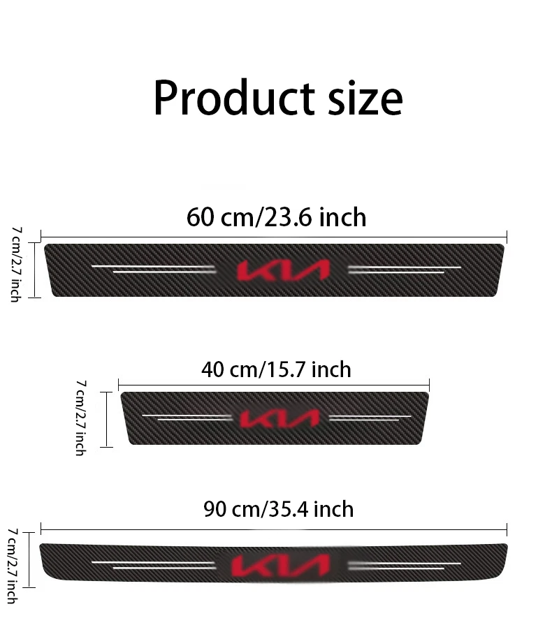 5PCS Car Accessories Door Sill Protector Scuff Guard Cover Trim  For Kia 2017 - image 2 of 4