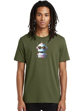 Robot-With-Sunglasses-1 Mens Graphic Tee, 100% Cotton, Casual Summer Wear
