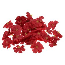 50Pcs 1.77" Artificial Silk Plum Blossom Flower Heads Fake Flowers for DIY, Red