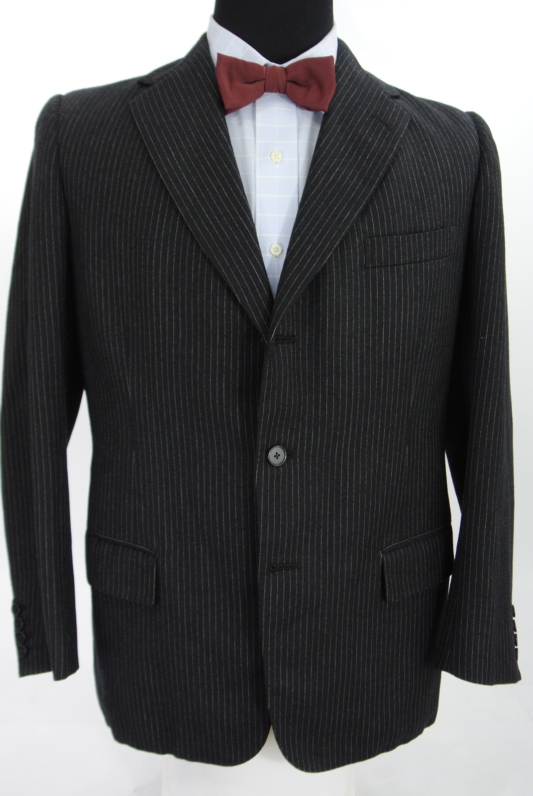 FILA Giacca tuta Strickland Sons Savile Row su misura 3 Btn cappotto sportivo grigio a righe 40 R