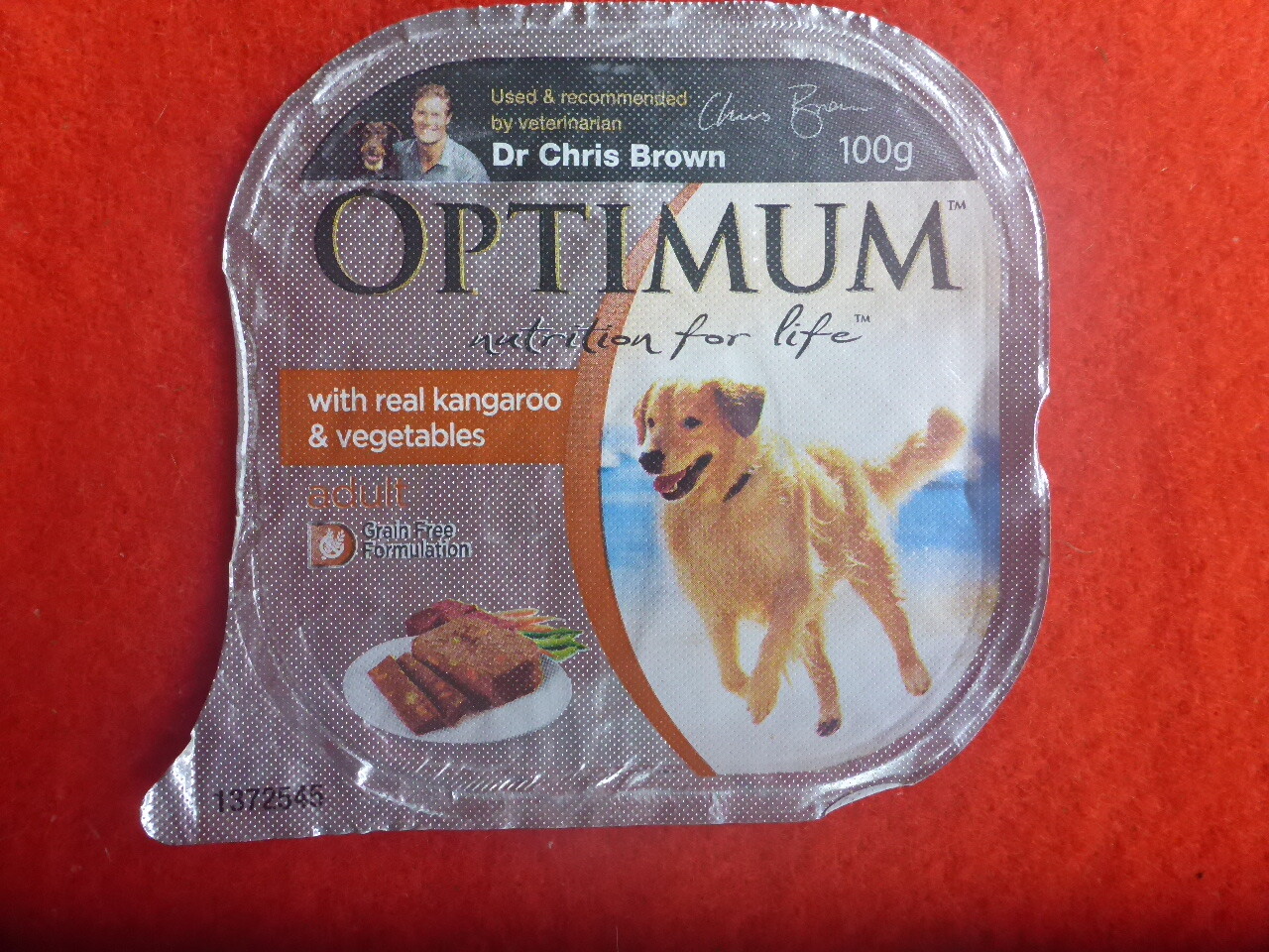 Foil Label,optimum  Kangaroo Veg Labrador