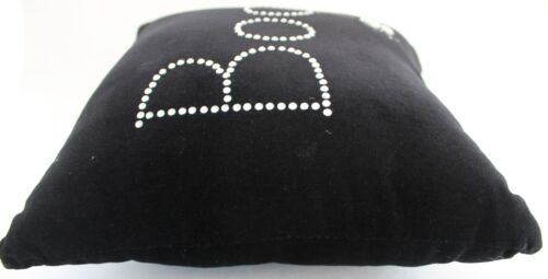Pier 1 Rhinestone Boo Spider Black Velvet Throw Pillow 12" Halloween Decor - Picture 7 of 8