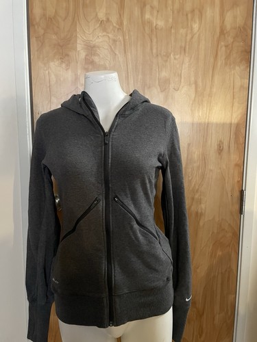 Nike Dri-Fit grauer Kapuzenpullover mit Reißverschluss Damen Small " - Bild 2 von 9