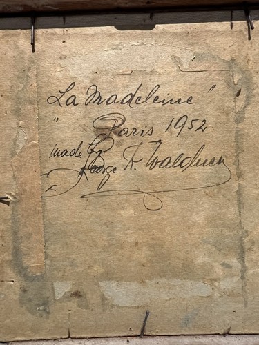 Pintura al óleo de colección Francia París firmada 1952 La Madeleine rara única difícil de encontrar - Imagen 10 de 18