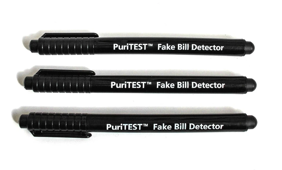 PURITEST (3 Pack) Counterfeit Money Detector Pen Marker Fake Dollar Bill Currency Check