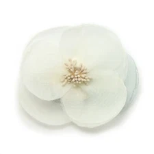 Elegant Silk Cloth Beautiful Flower Hair Claw Clip Hair Pin for Women A93White