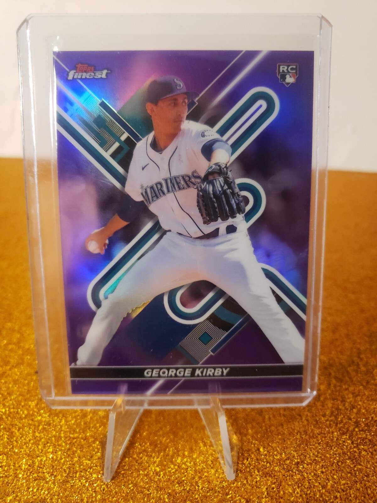 2022 Topps Finest #12 George Kirby Purple Refractor RC #D/250 Seattle Mariners