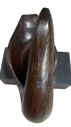 Vintage Handmade Brown Wood Carved Duck Detailed Twisted Neck 9.5 in X 7 in - Bild 3 von 10
