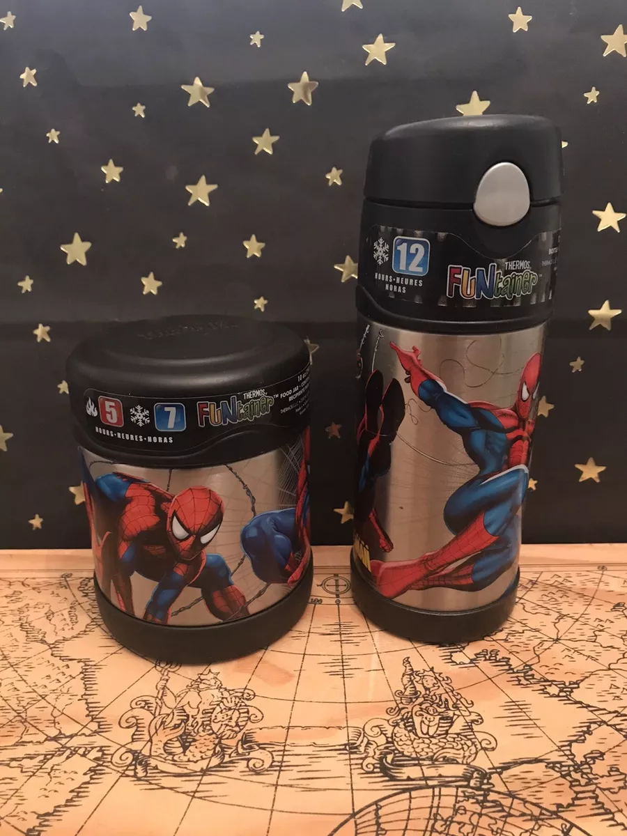 Marvel The Amazing Spider-Man Thermos - Soup & Beverage Bundle Silver  Preowned