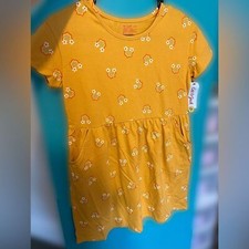 Cat and Jack Girls yellow rainbow dress