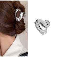 Metal Silver Hair Claw Clip Minimalist Geometric Hair Claw Jaw Small Alloy Ha...