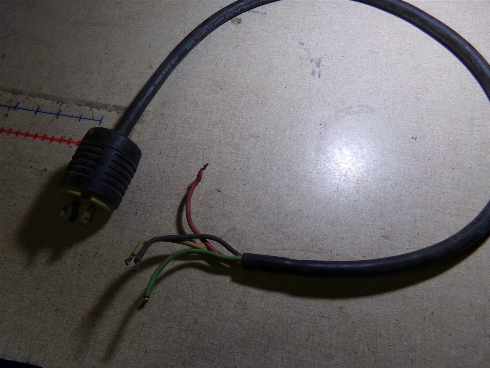 Pass & Seymour Plug End w/ 20A 480V Cord Cable L1620P *FREE SHIPPING ...