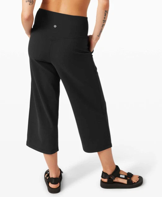 Lululemon Align Wide Leg Crop Pants With Pockets Black Women’s Size 4